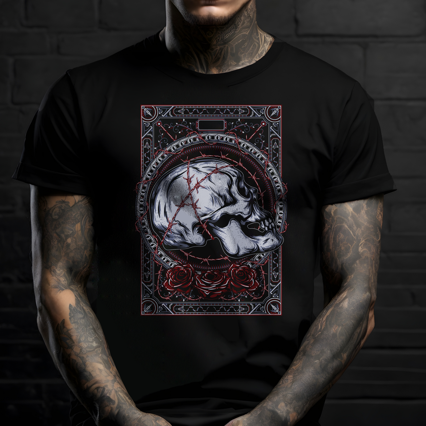 Entangled Skull Head T-shirt