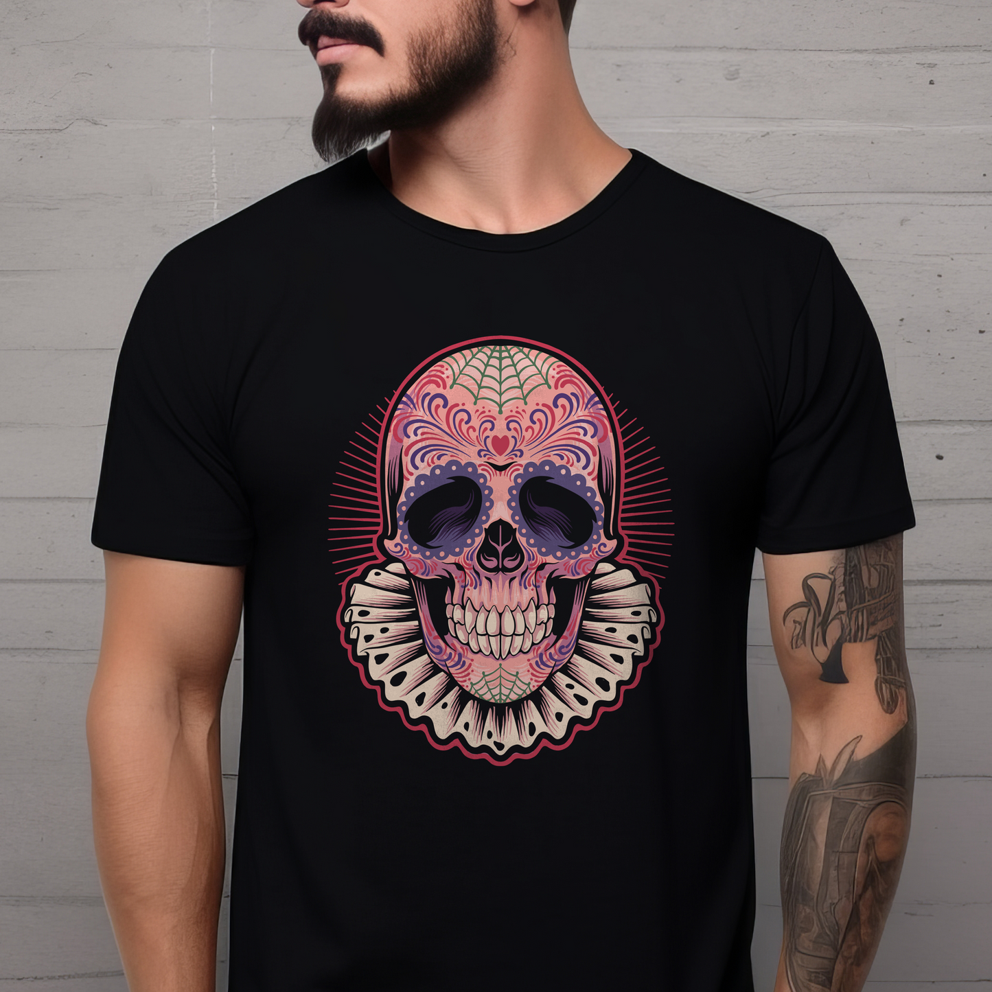 Skull Illustration Dia de Los Muertos T-shirt