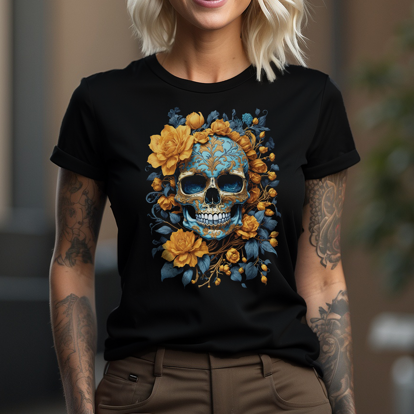 Floral Skull T-Shirt