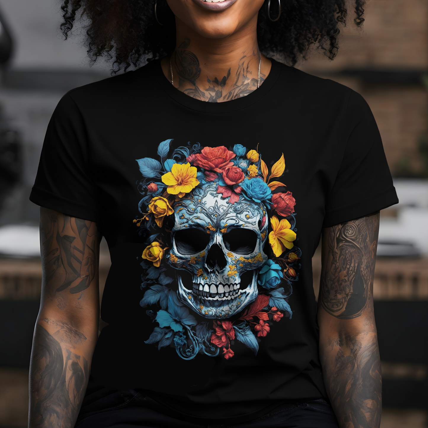 Floral Skull T-Shirt