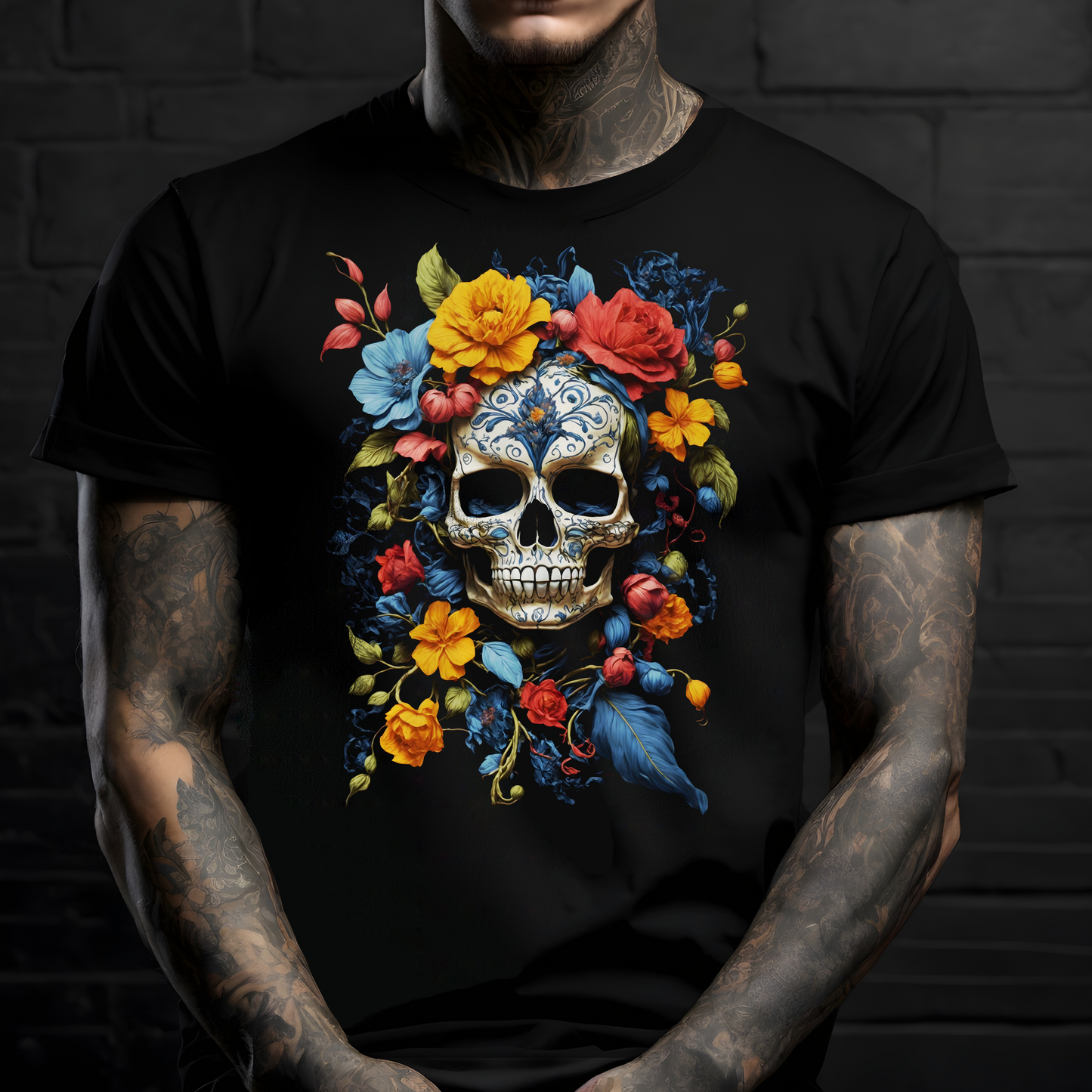 Floral Skull T-Shirt