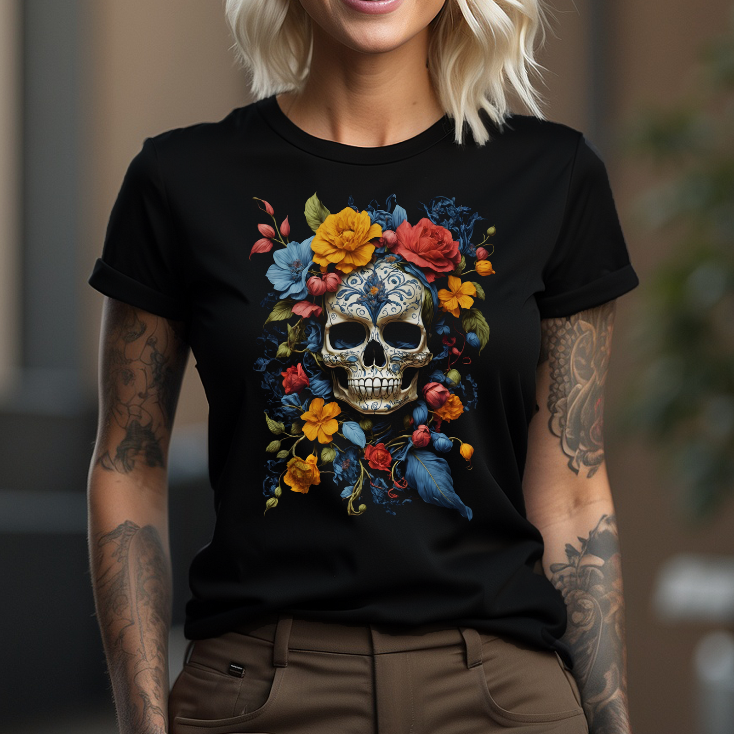 Floral Skull T-Shirt