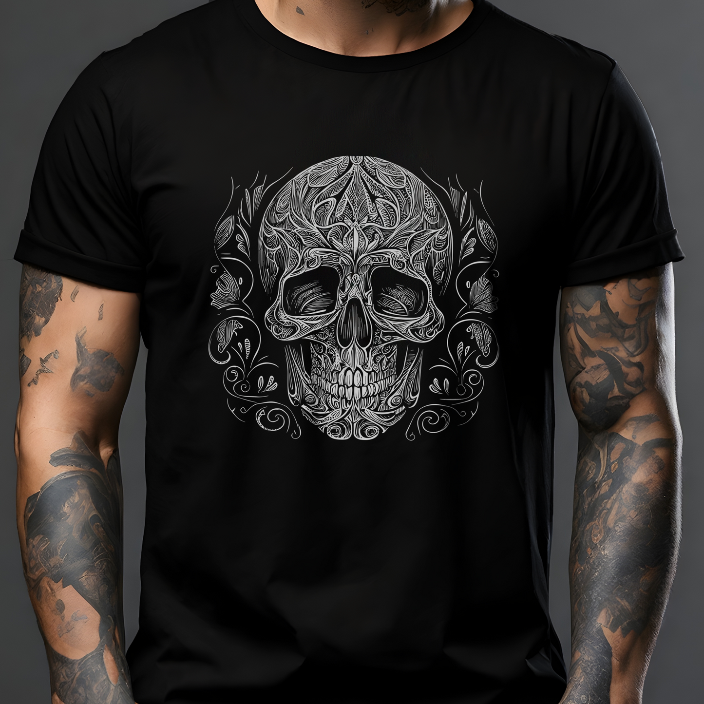 Skull Head Illustration T-Shirt