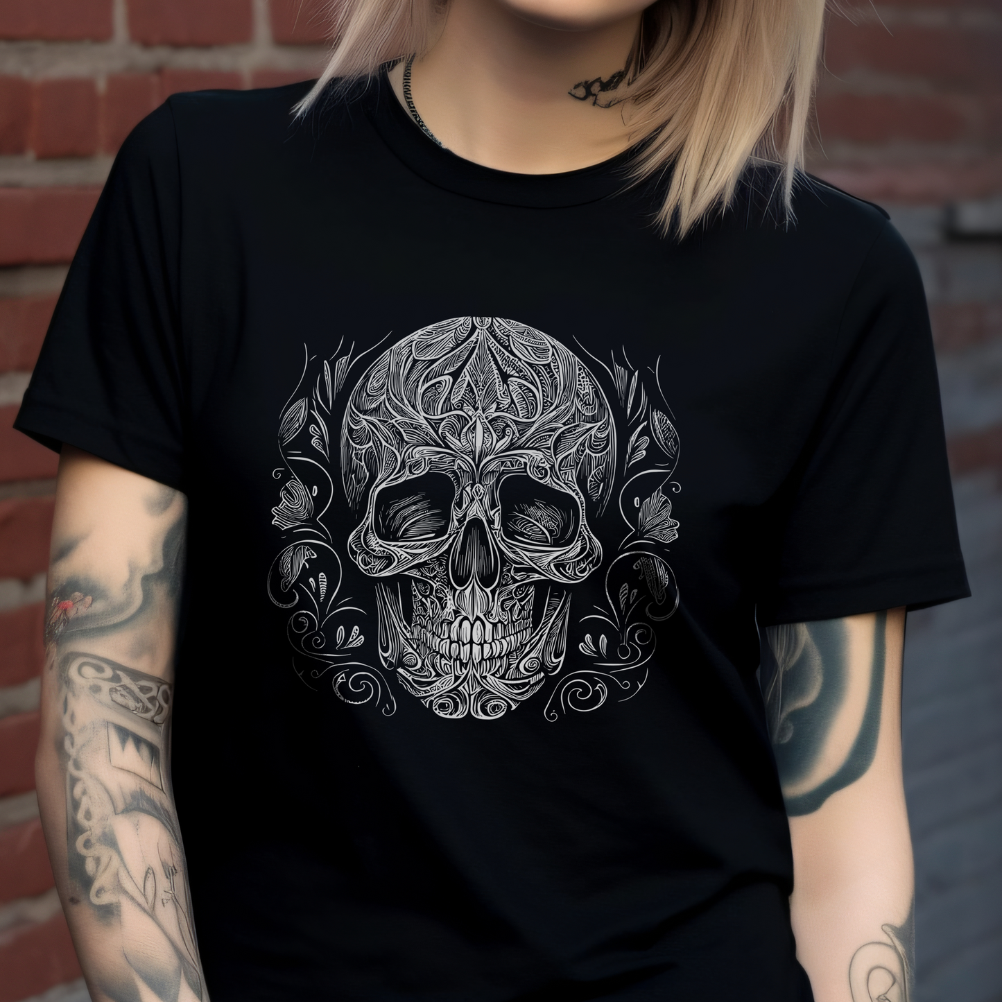 Skull Head Illustration T-Shirt