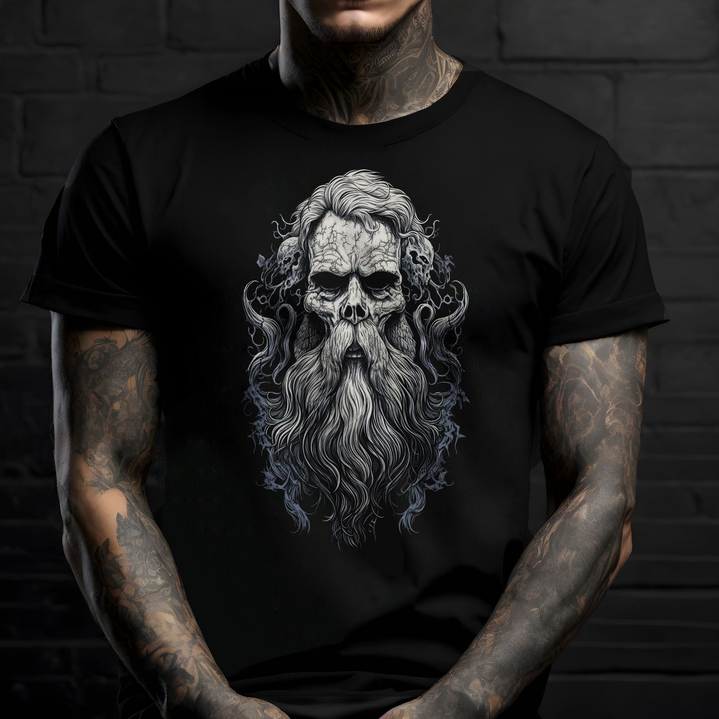 Skull Horror Illustration T-Shirt