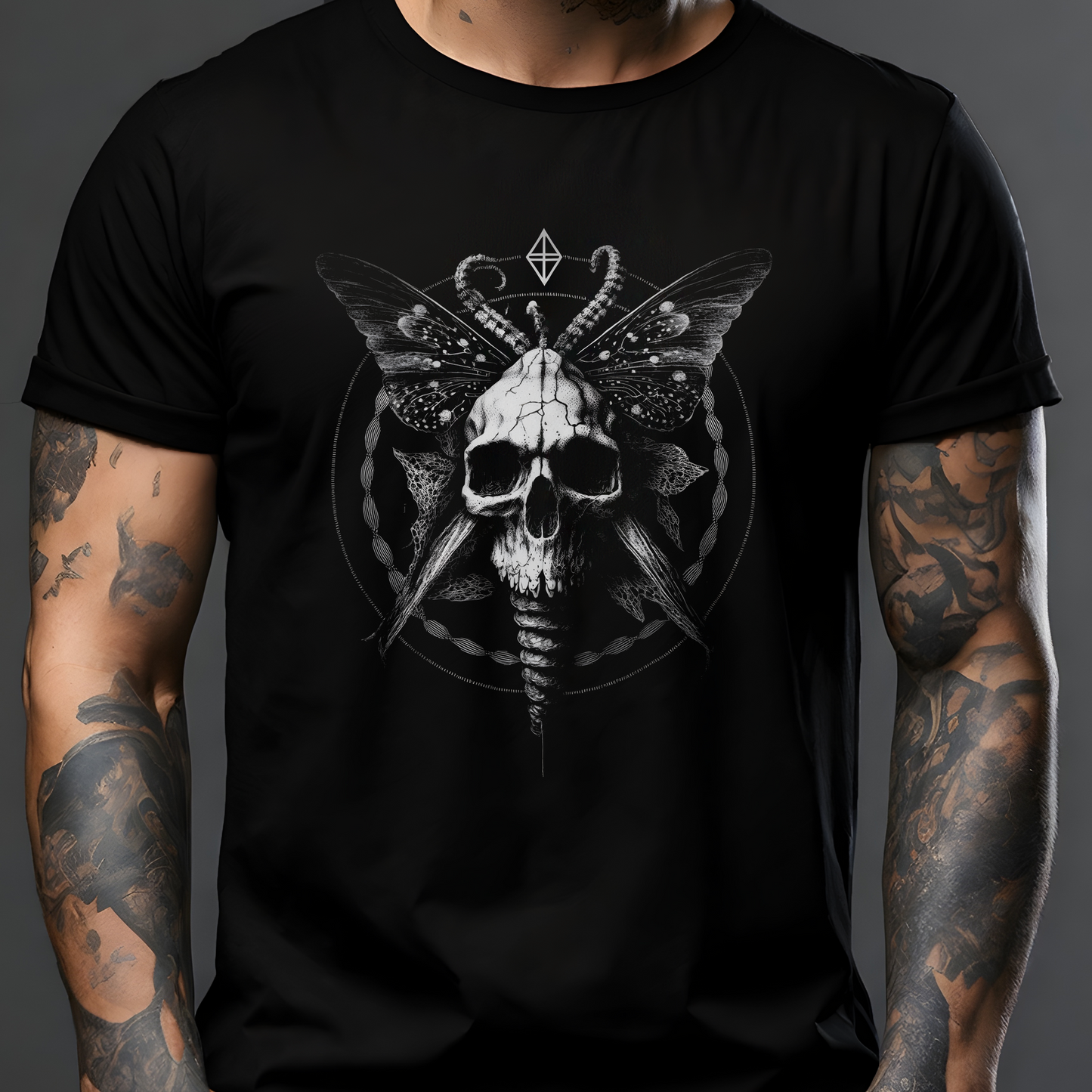 Skull Moth Illustration T-Shirt