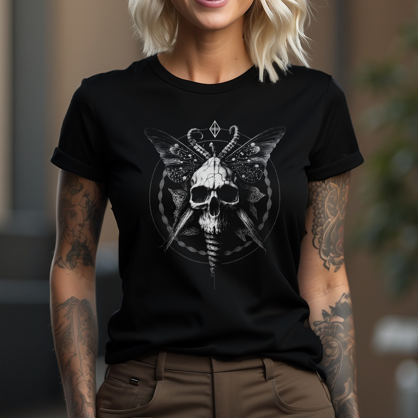 Skull Moth Illustration T-Shirt