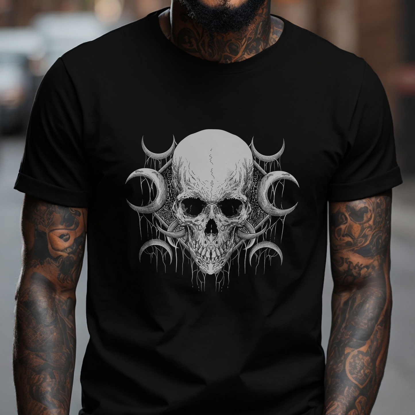 Temple Skull T-shirt, Goth clothing, Grunge Clothing, Alternative Clothing