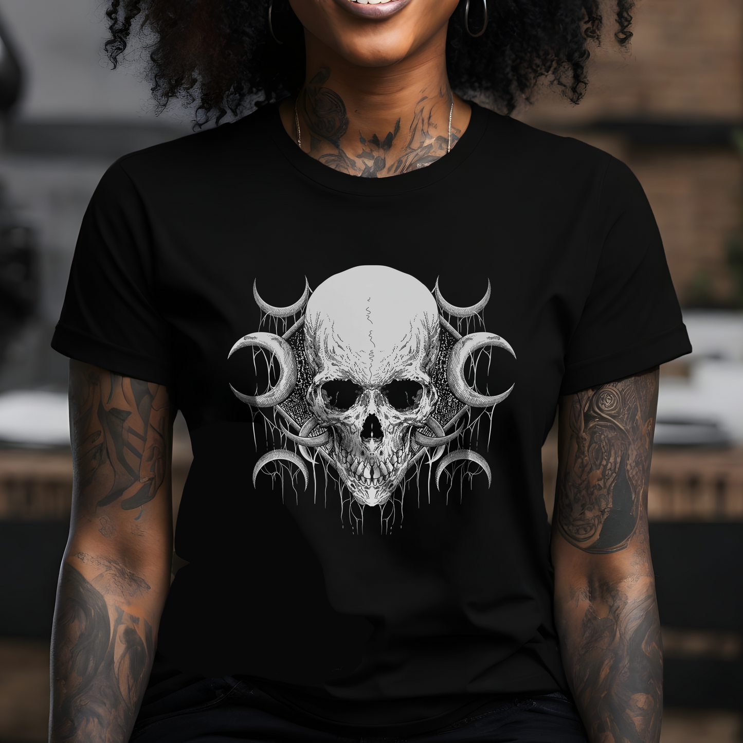 Temple Skull T-shirt, Goth clothing, Grunge Clothing, Alternative Clothing