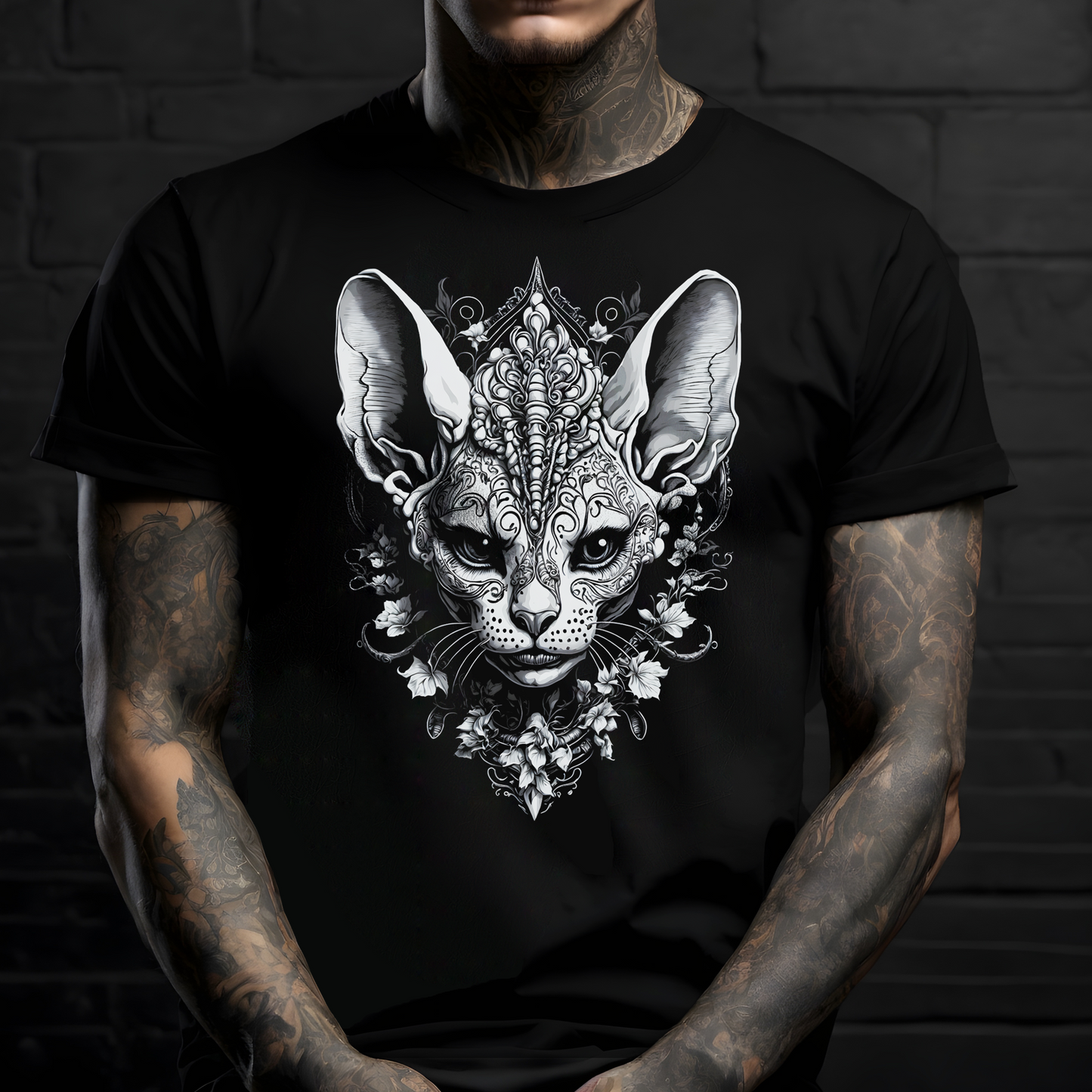 Sphynx Cat with Flowers II T-shirt