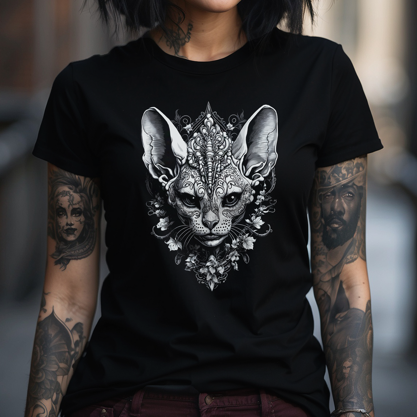 Sphynx Cat with Flowers II T-shirt